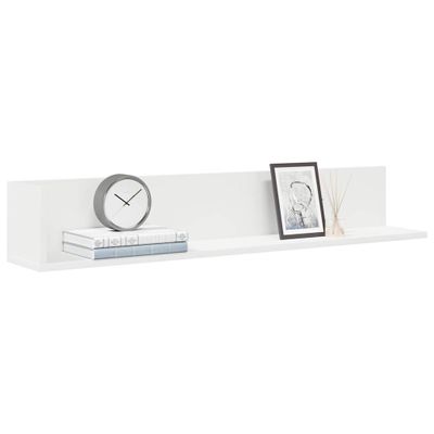 vidaXL Nástenné police 2 ks biele 100x16,5x16,5 cm kompozitné drevo