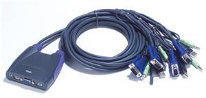 Aten 4-port KVM USB mini, audio, 1.8m káble
