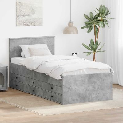 vidaXL Ležadlo Betónová šedá a čierna 100 x 200 cm Kompozitné drevo