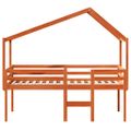 vidaXL Vysoká posteľ so strechou voskovo hnedá 75x190cm borovic. masív