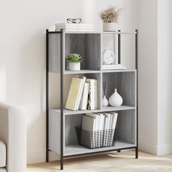 vidaXL Knižnica sivá sonoma 72x28x109 cm kompozitné drevo