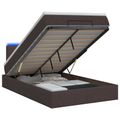 vidaXL Ottoman posteľ s matracom a LED Tmavohnedá 120 x 190 cm Látka