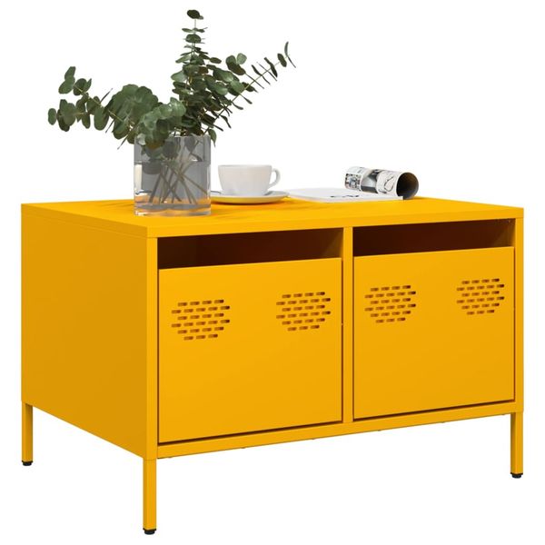 vidaXL TV skrinka horčicovožltá 68x50x43,5cm oceľ valcovaná za studena