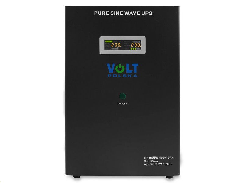 Záložný zdroj VOLT POLSKA SINUS UPS 500 + AKU 40Ah / 500VA / 300W