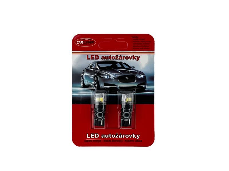 Autožiarovka LED T10 12V CARCLEVER 4LED 2835SMD biela 2ks