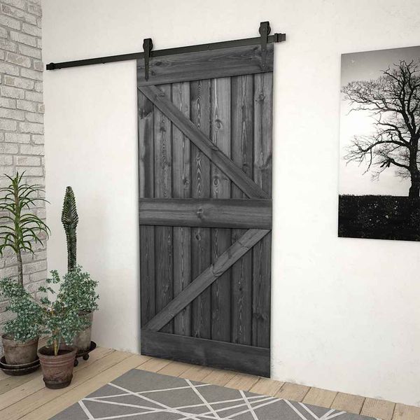 vidaXL Dvere 80x210 cm borovicový masív čierne