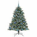vidaXL Umelý vianočný stromček Zelená 150 cm PVC, plast a oceľ
