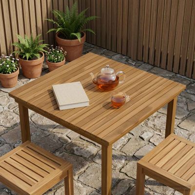 vidaXL Vrchná doska 80 x 80 x 3,5 cm Štvorcový Husté teakové drevo