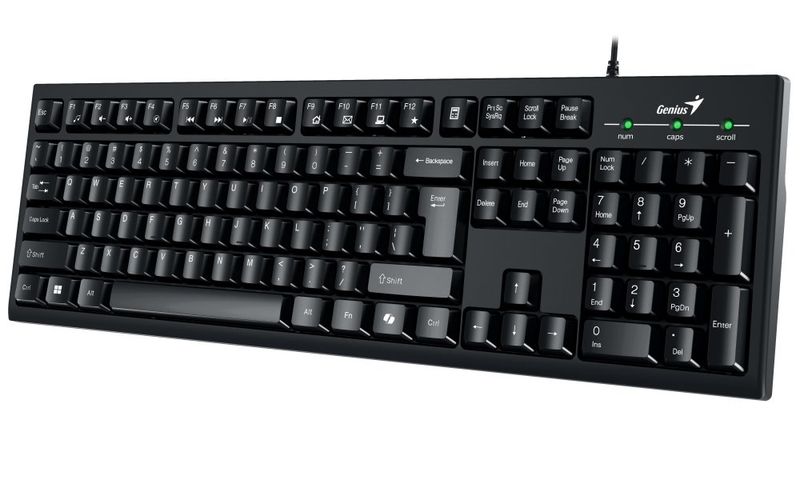 POŠKOZENÝ OBAL - GENIUS KB-100/ Drátová/ Copilot/ USB/ černá/ CZ+SK layout Klávesnice, drátová, USB, CZ+SK layout, SmartGenius aplikace, Copilot klávesa, cerná – POŠKOZENÝ OBAL