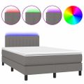 vidaXL Posteľ boxsping s matracom a LED tmavosivá 120x200 cm látka