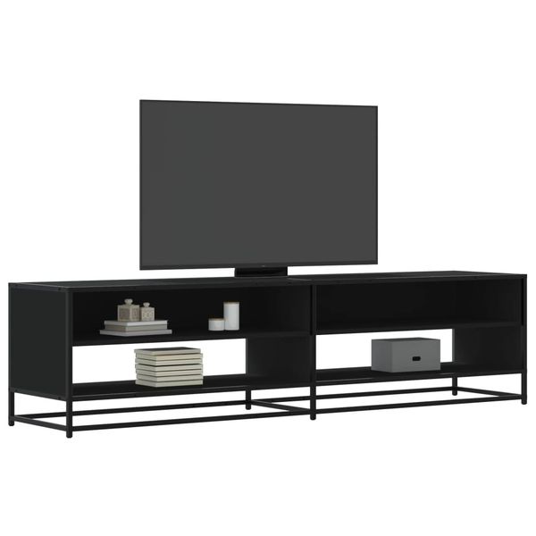 vidaXL TV skrinka čierna 180,5x40x46 cm kompozitné drevo