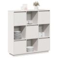 vidaXL Vysoká skrinka biela 110,5x35x117 cm masívna borovica
