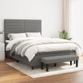 vidaXL Boxspring posteľ s matracom tmavosivá 140x200 cm látka