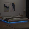 vidaXL Posteľný rám s LED svetlami sivá sonoma 200x200cm kompoz. drevo