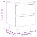 vidaXL Nočné stolíky nohy z masívneho dreva 2 ks hnedý dub 40x35x50 cm
