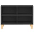vidaXL TV stolík nohy z masívneho dreva sivý 69,5x30x50 cm
