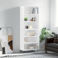 vidaXL Vysoká skrinka lesklá biela 69,5x32,5x180 cm kompozitné drevo