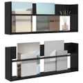 vidaXL Regál na časopisy s poličkou 2 ks Čierny dub 80 x 12 x 30 cm