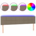 vidaXL Čelo postele s LED sivohnedé 160x5x78/88 cm látka