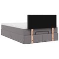 vidaXL Osmanský rám postele s matracom sivá 120x200 cm umelá koža