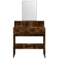 vidaXL Toaletný stolík so zrkadlom dymový dub 80x41x144,5 cm