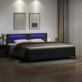 vidaXL Posteľ s pružinovým rámom Čierna 200 x 200 cm Umelá koža