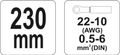 Kliešte konektorové 230mm, 22-10(AWG), 0,5-6,00mm2