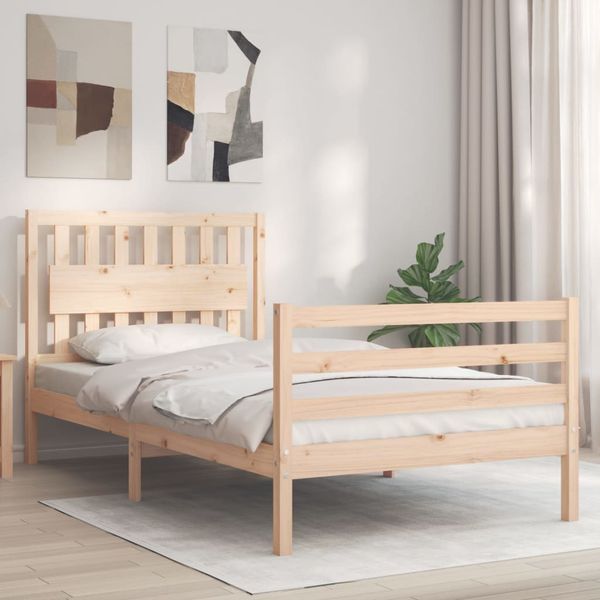 vidaXL Rám postele s čelom 100x200 cm masívne drevo