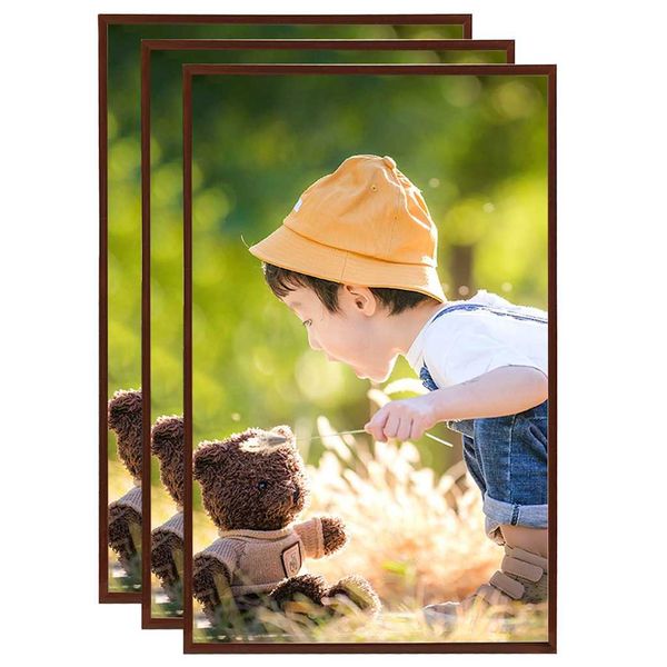 vidaXL Fotorámiky na stôl, koláž 3 ks, bronzové 10x15 cm, MDF