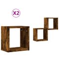 vidaXL Stenné police 2 ks Dymová dub 26 x 15 x 26 cm Kompozitné drevo