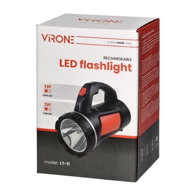Ručné svietidlo ORNO VIRONE CREE LT-11 3W + COB 1W, 1200 mAh, USB nabíjanie Ruční svítilna ORNO VIRONE CREE LT-11 3W + COB 1W, 1200 mAh, USB nabíjení
