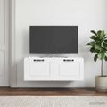 vidaXL Nástenná TV skrinka Biela s vysokým leskom 78,5 x 41 x 30 cm