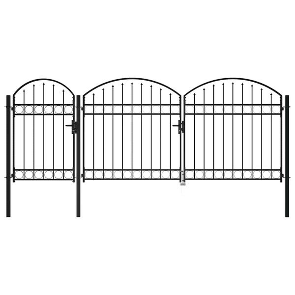 vidaXL Záhradná brána s oblúkovým vrchom ASSEN 400 x 175 cm Oceľ