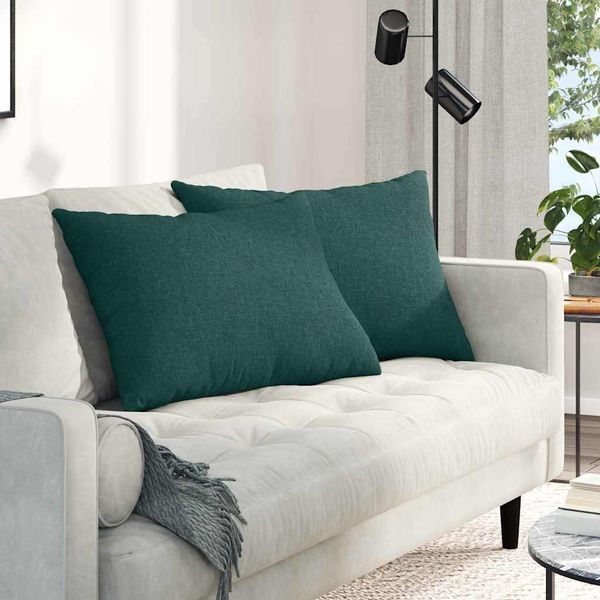 vidaXL Vankúše na pohovku 2 pcs Tmavozelená 70 x 50 cm látka