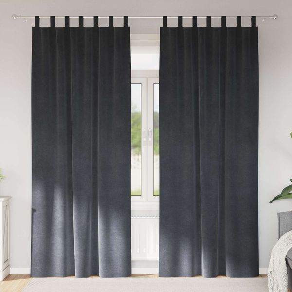 vidaXL Zatemňovacie závesy 2 pcs Svetlosivá 140 x 260 cm Zamat