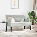 vidaXL Chesterfield lavica Svetlosivá 112 x 65,5 x 75 cm Zamat
