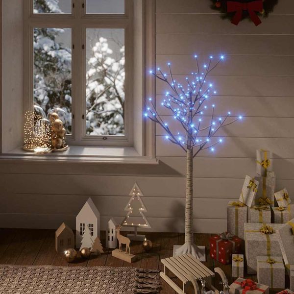 vidaXL Vianočný stromček/vŕba 120 LED 1,2 m, modrá, dovnútra/von