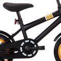 vidaXL Detský bicykel s predným nosičom čierny a oranžový 12 palcový