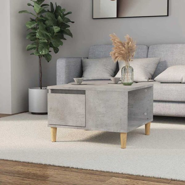 vidaXL Konferenčný stolík betónový sivý 55x55x36,5 cm spracované drevo