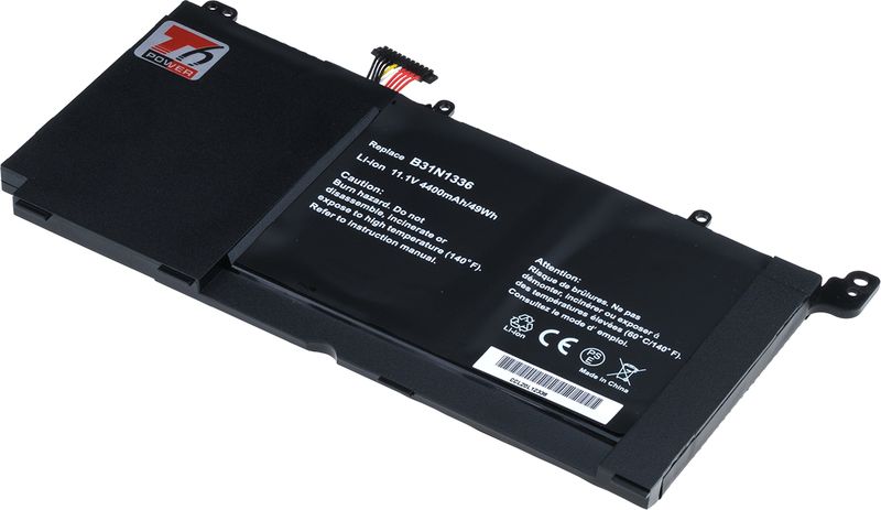 Batéria T6 Power pre Asus VivoBook S551L, R551L, K551L, V551L séria, 4400mAh, 49Wh, 3cell, Li-pol