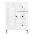 vidaXL Servírovacia skriňa Biela s vysokým leskom 66 x 34,5 x 90 cm