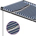 vidaXL Ručne zaťahovacia markíza s LED 5x3,5 m modro-biela