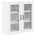vidaXL Nástenný sklenený kabinet LUCCA Biela 80 x 31 x 80 cm
