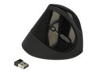 Vertikálna myš - ergonomický - pravák - optický - 6 tlačidiel - bezdrôtový - 2,4 GHz - bezdrôtový prijímač USB - čierna - maloobchod
