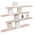 vidaXL Závesná polica 4 ks Ružová 100 x 9 x 2,5 cm Oceľ