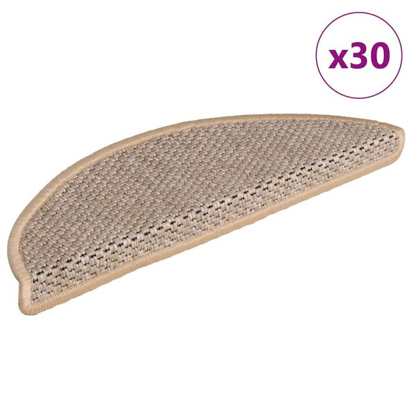 vidaXL Samolepiace nášľapy na schody vzhľad sisalu 30 ks 56x17x3 cm