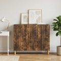 vidaXL Servírovacia skriňa Dymový dub 89 x 34,5 x 80 cm