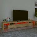 vidaXL TV skrinka s LED svetlami dub sonoma 260 x 36,5 x 40 cm