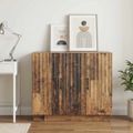 vidaXL Servírovacia skriňa Staré drevo 89 x 34,5 x 77 cm