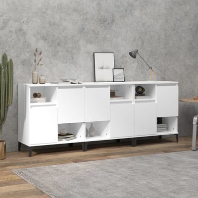 vidaXL Komody 3 ks biele 60x35x70 cm kompozitné drevo